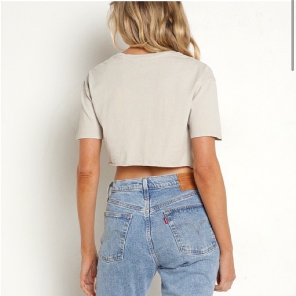 Joah Brown twist front cropped t shirt - Picture 3 of 8
